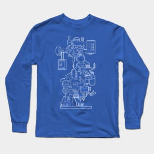 Turtle Coffee Blueprint Long Sleeve T-Shirt